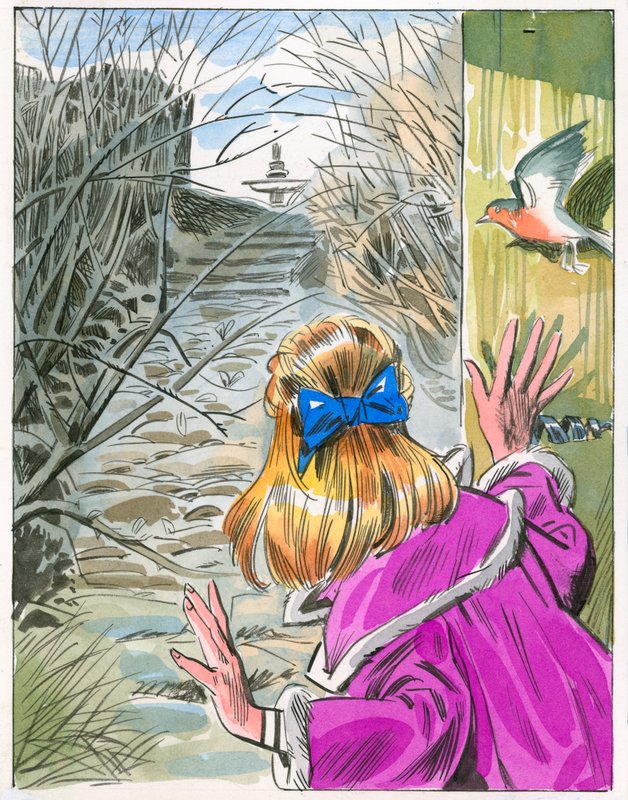 Illustrazione per Il giardino segreto (guazzo su carta) da English School