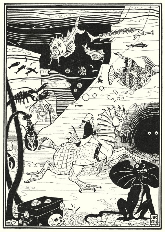 Illustrazione per Le avventure del barone di Münchhausen (incisione) da English School