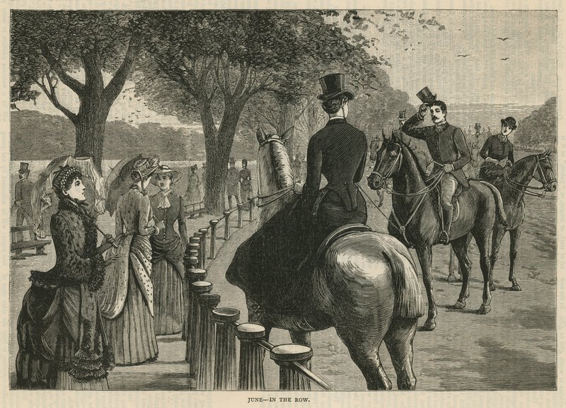 Nella fila; Rotten Row, Hyde Park, Londra da English School