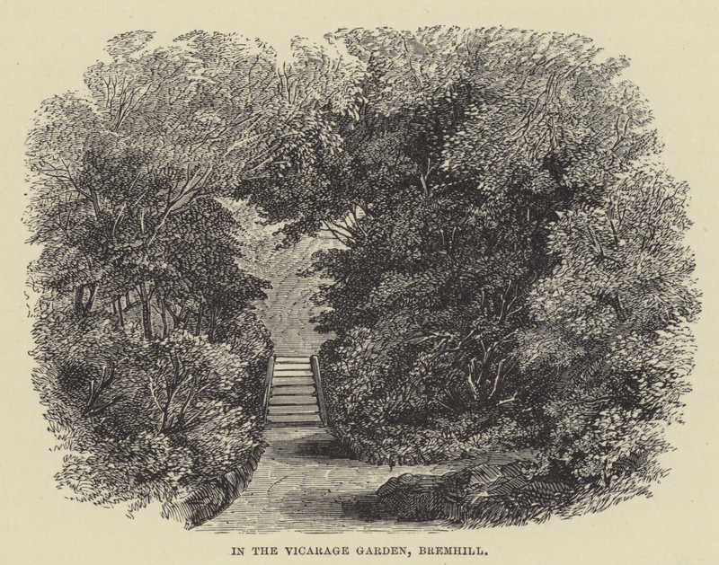 Nel giardino del vicariato, Bremhill (incisione) da English School