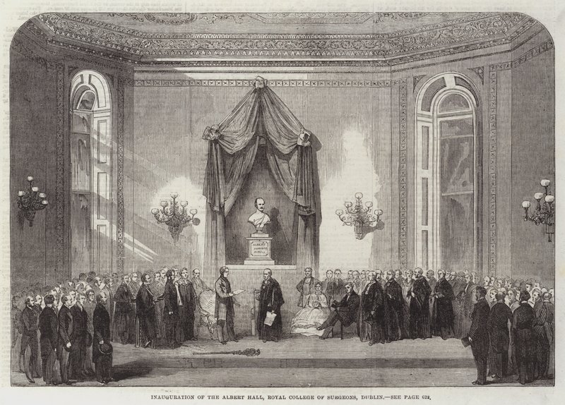 Inaugurazione della Albert Hall, Royal College of Surgeons, Dublino (incisione) da English School