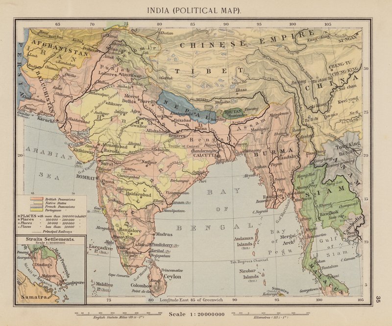 India, Mappa Politica da English School