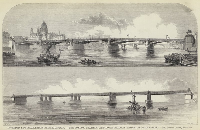 Nuovo Ponte di Blackfriars previsto, Londra, il ponte ferroviario di Londra, Chatham e Dover, a Blackfriars da English School