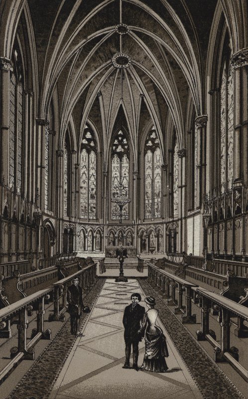 Interno della Cappella del Exeter College, Oxford (litografia) da English School