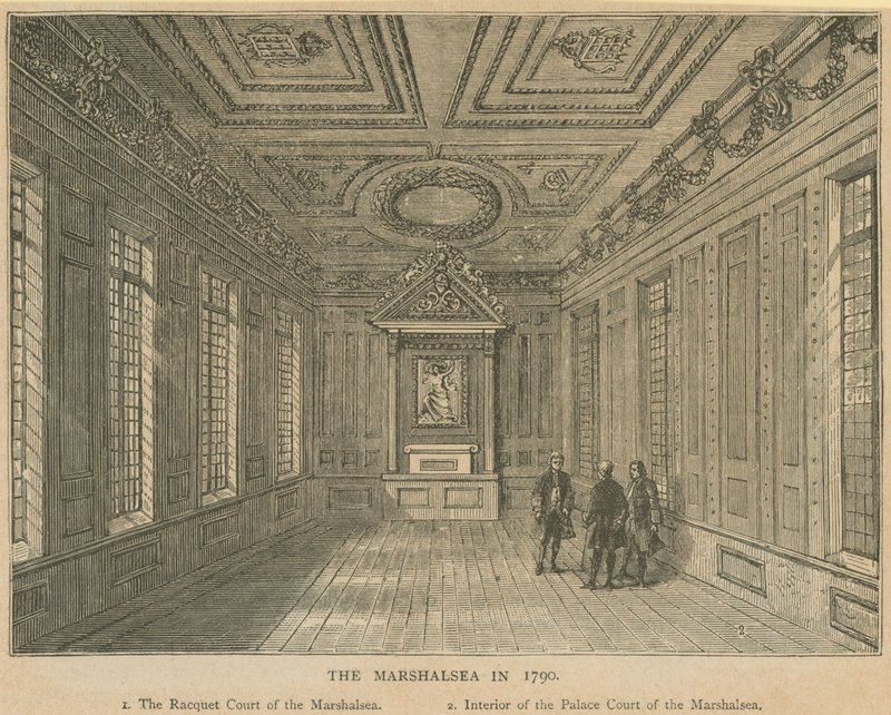 Interno del Palazzo di Giustizia della prigione di Marshalsea da English School