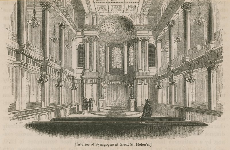 Interno della Sinagoga a Great St Helens, Londra da English School