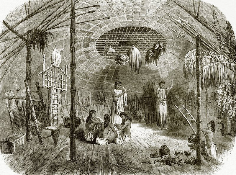 Interno di una capanna nell