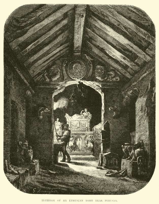 Interno di una Tomba Etrusca vicino a Perugia da English School