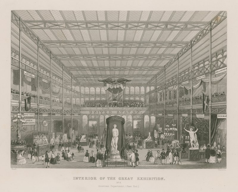 Interno della Grande Esposizione, 1851, Dipartimento Americano (Est) da English School