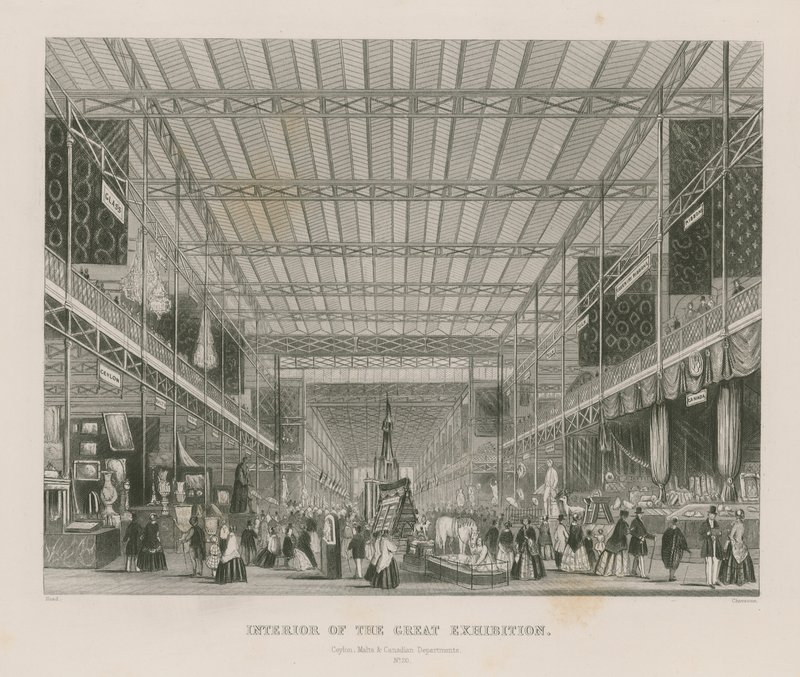 Interno della Grande Esposizione, 1851, Dipartimenti di Ceylon, Malta e Canada da English School