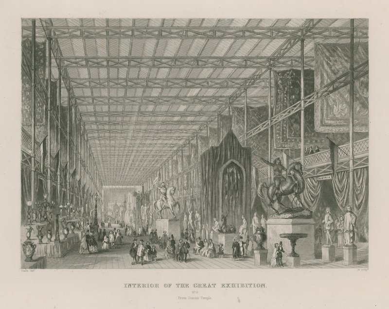 Interno della Grande Esposizione, 1851, dal Tempio di Dante da English School