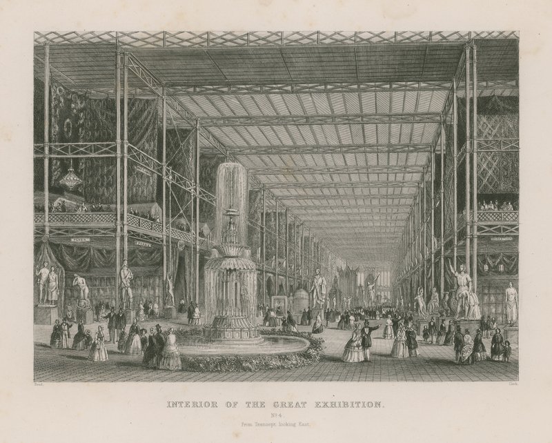 Interno della Grande Esposizione, 1851, dal Transetto guardando a est da English School