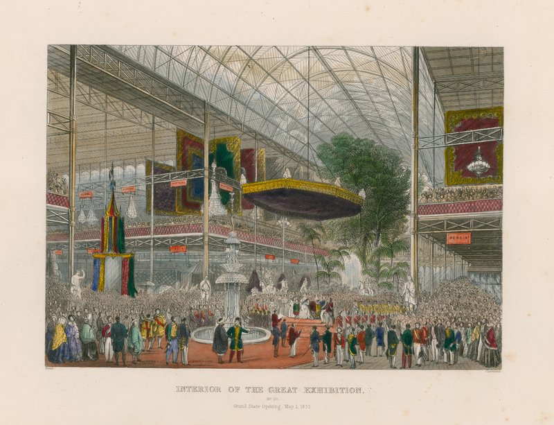 Interno della Grande Esposizione, Grande Apertura di Stato, 1 maggio 1851 da English School