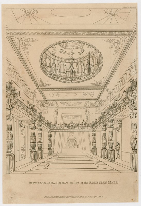Interno della Grande Sala alla Sala Egiziana, Piccadilly da English School