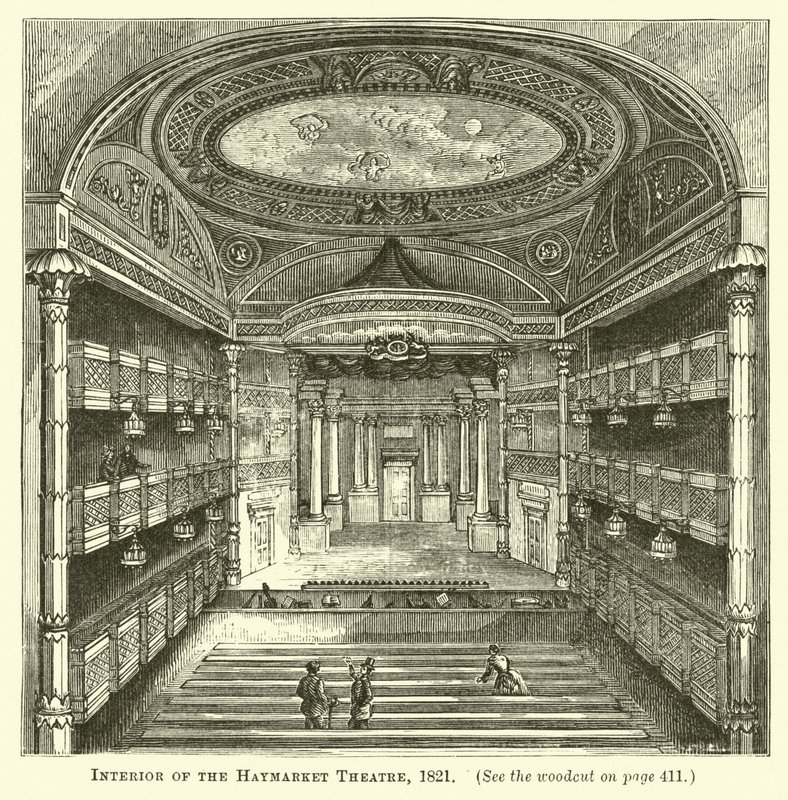 Interno del Teatro Haymarket, 1821 da English School