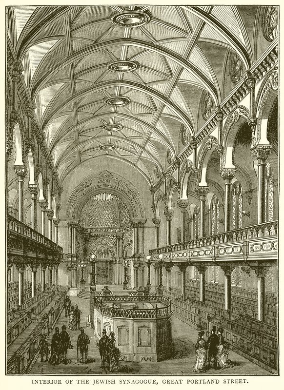 Interno della Sinagoga Ebraica, Great Portland Street da English School