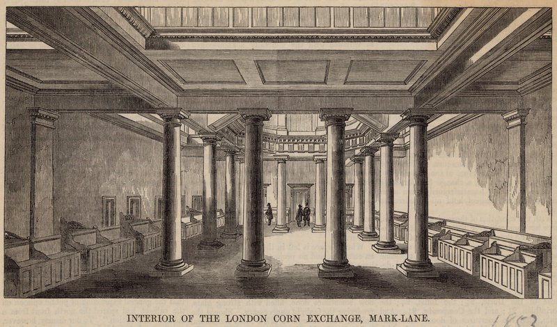 Interno del Mercato del Grano di Londra, Mark Lane da English School