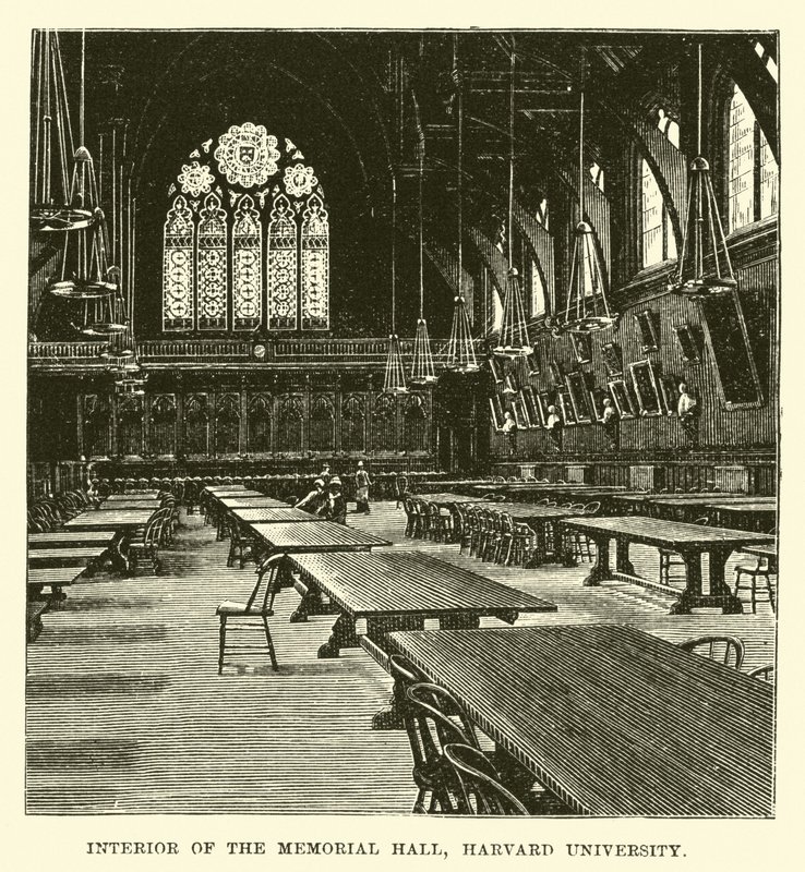 Interno della Sala Commemorativa, Università di Harvard da English School