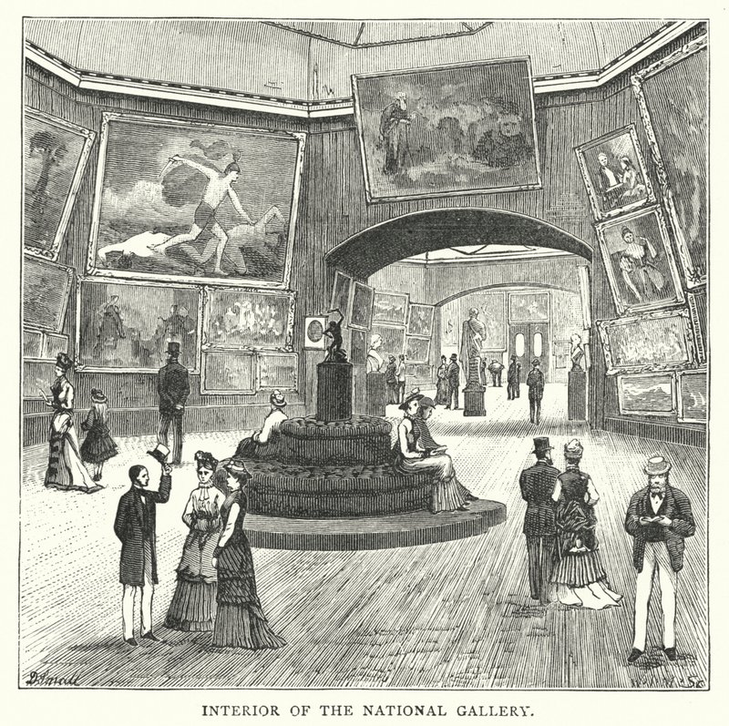 Interno della Galleria Nazionale (incisione) da English School