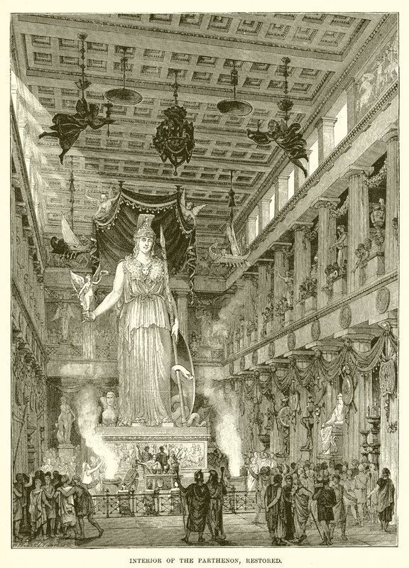 Interno del Partenone, restaurato da English School