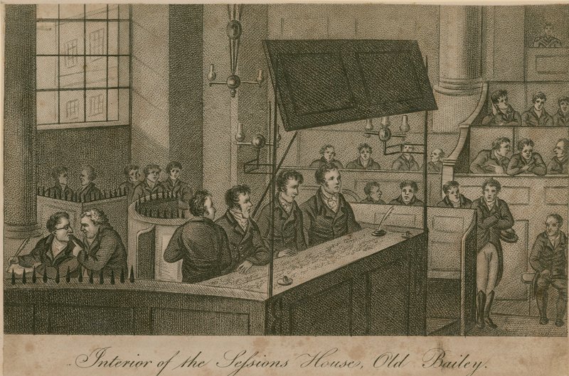 Interno della Sessions House, Old Bailey da English School