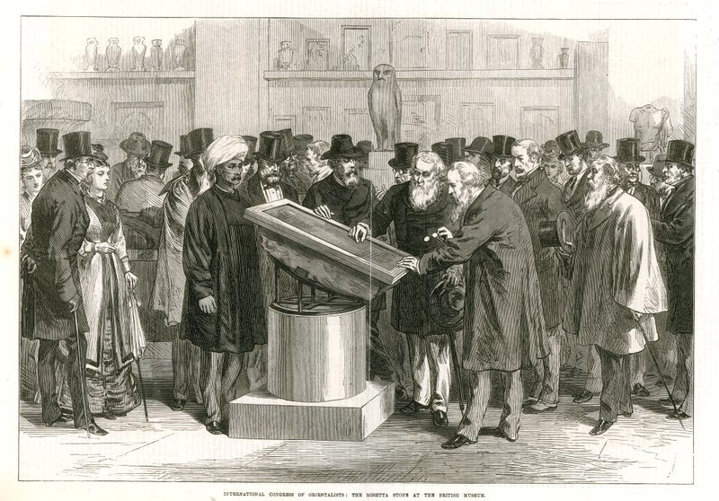 Congresso Internazionale degli Orientalisti che esaminano la Stele di Rosetta al British Museum da English School