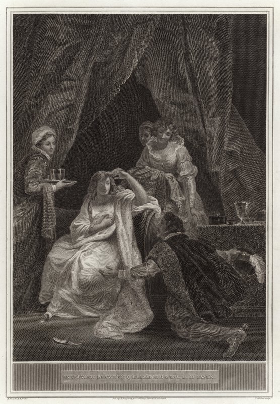 Incontro tra la regina Elisabetta e il conte di Essex da English School