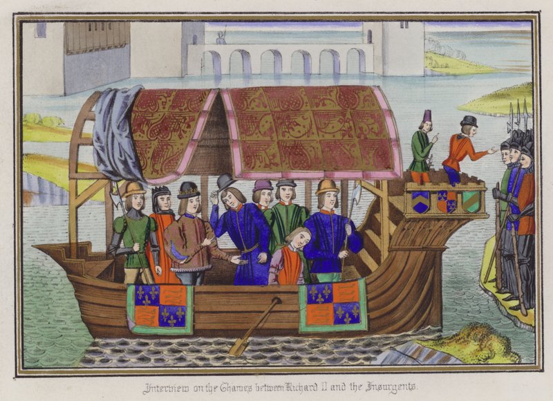 Incontro sul Tamigi tra re Riccardo II e gli insorti da English School