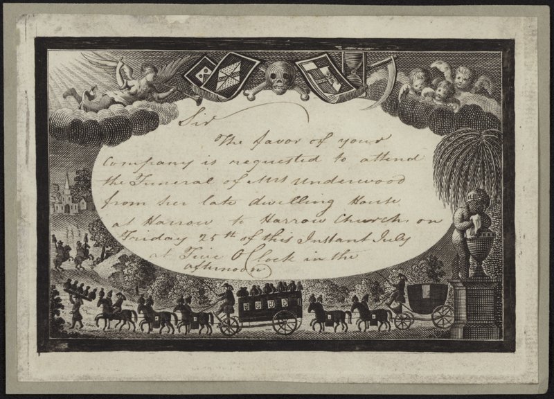 Invito a partecipare al funerale della signora Underwood da English School