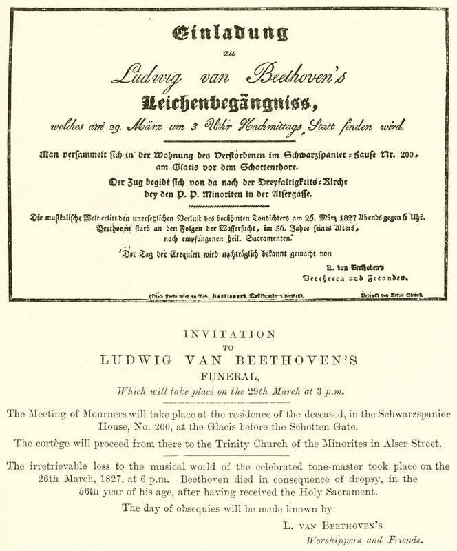 Invito al funerale di Beethoven da English School