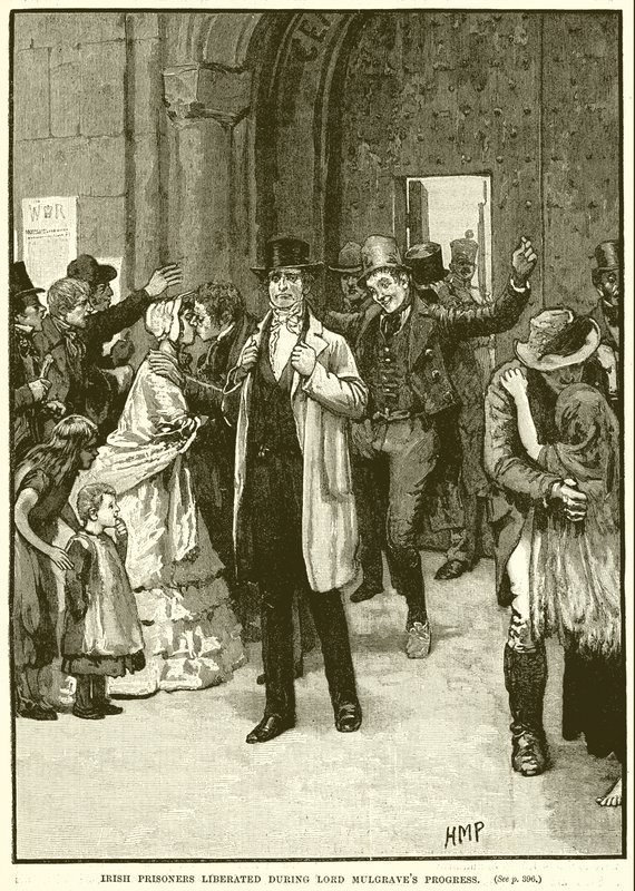 Prigionieri irlandesi liberati durante il progresso di Lord Mulgrave da English School