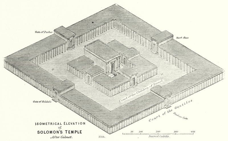 Elevazione isometrica del Tempio di Salomone, dopo Calmet (incisione) da English School