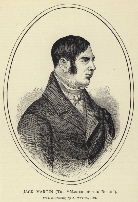 Jack Martin, the Master of the Rolls, da un disegno di A Wyvill, 1824 da English School