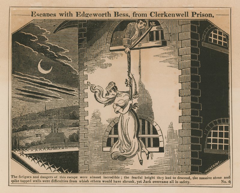 Jack Sheppard fugge con Edgeworth Bess dalla prigione di Clerkenwell da English School