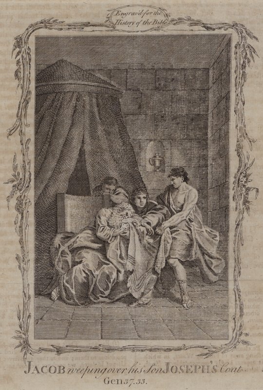 Giacobbe piange sul mantello del figlio Giuseppe (incisione) da English School