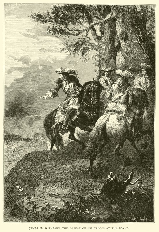 Giacomo II assiste alla sconfitta delle sue truppe al Boyne da English School