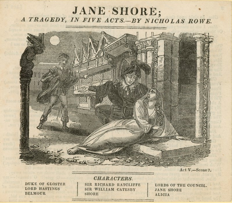 Jane Shore, una tragedia in cinque atti da English School