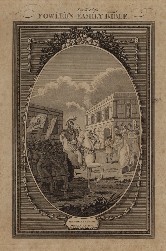 Il ritorno di Iefte, Giudici, Capitolo 11, Versetto 34 da English School