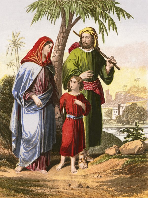 Gesù che torna a Nazareth con i suoi genitori da English School