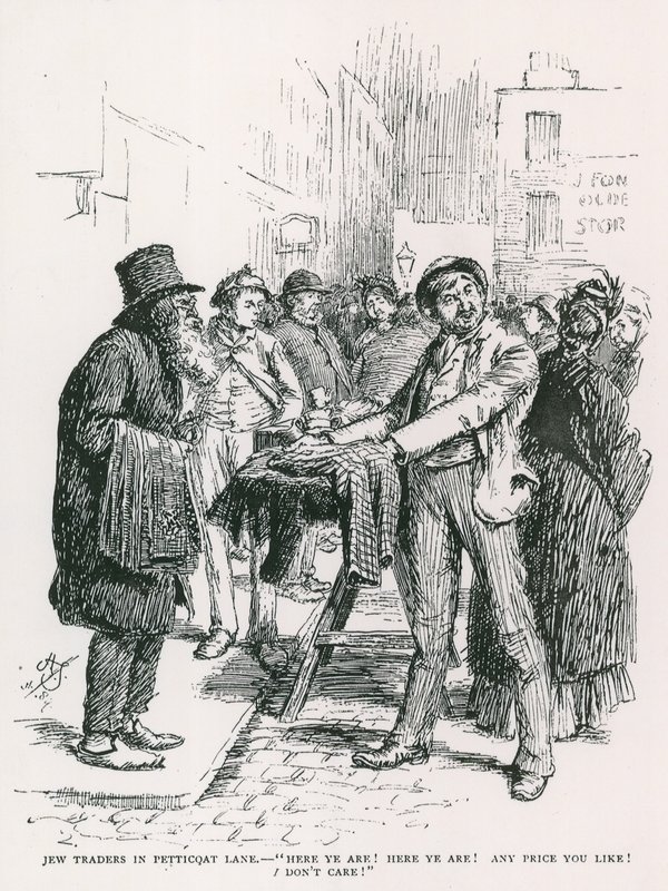 Commercianti ebrei in Petticoat Lane da English School