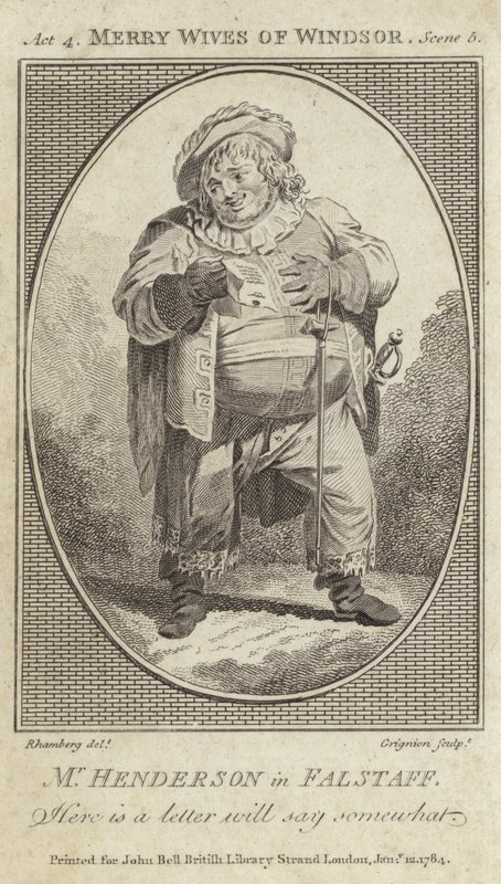 John Henderson come Falstaff in Le allegre comari di Windsor da English School
