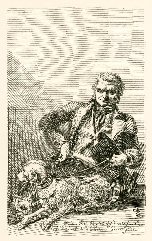 John MacNally, della contea di Tyrone, con i suoi due cani Boxer e Rover da English School