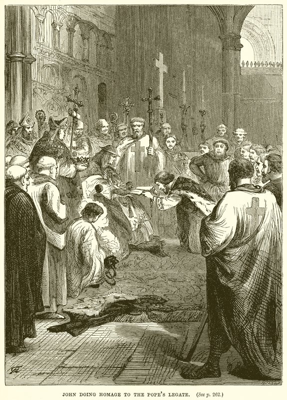 Giovanni che rende omaggio al legato papale da English School