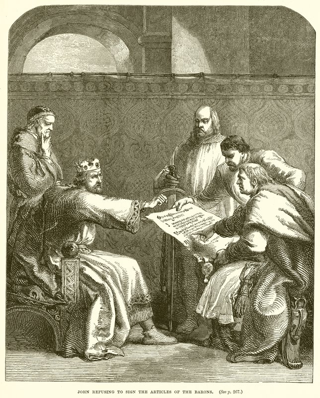 Giovanni che rifiuta di firmare gli articoli dei baroni da English School