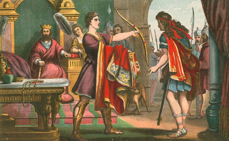 Gionata che dà la sua spada a Davide da English School