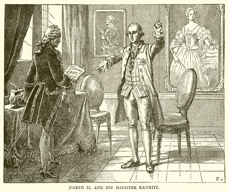 Giuseppe II e il suo ministro Kaunitz da English School