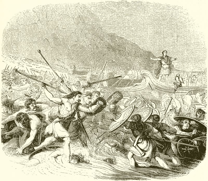 Invasione della Britannia da parte di Giulio Cesare da English School