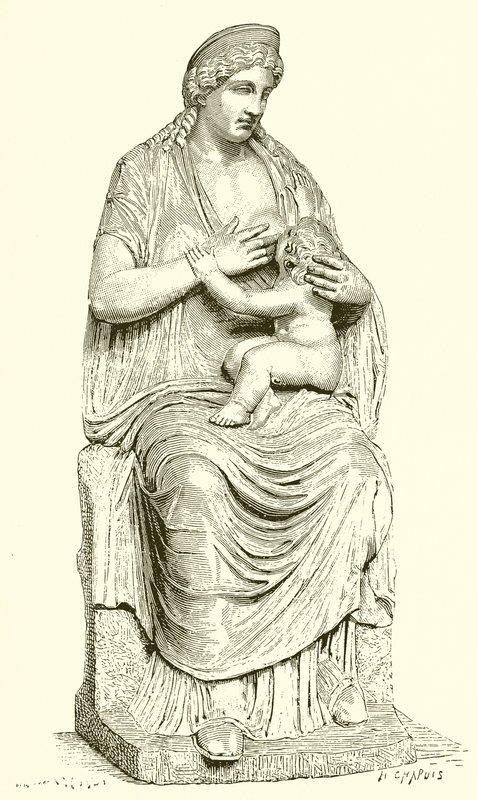 Giunone che allatta Ercole (Statua in Vaticano) da English School
