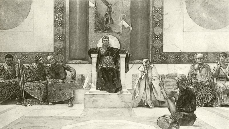 Giustiniano e il suo Consiglio (incisione) da English School