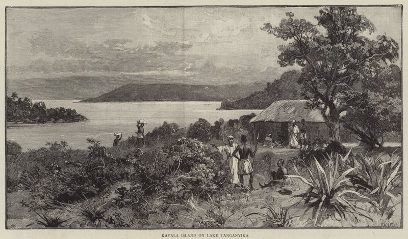 Isola di Kavala sul Lago Tanganica (incisione) da English School